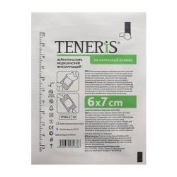 Лейкопластырь фиксирующий Teneris стерильный на нетканой основе с впитывающей подушечкой р. 6смх7см 1 шт.
